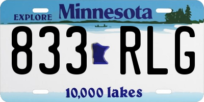 MN license plate 833RLG