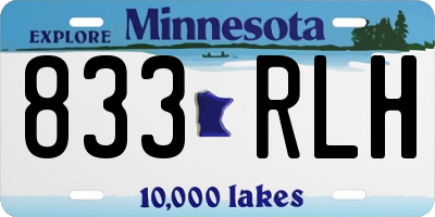 MN license plate 833RLH