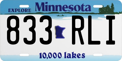 MN license plate 833RLI