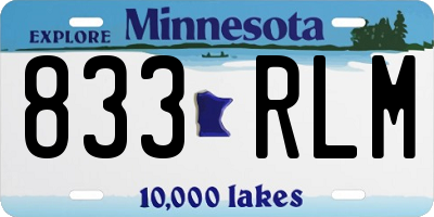 MN license plate 833RLM