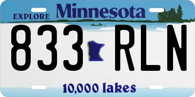 MN license plate 833RLN