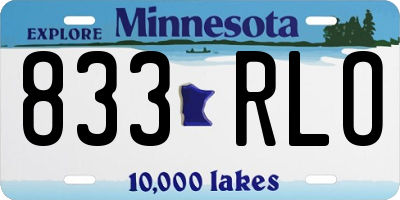 MN license plate 833RLO