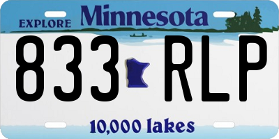 MN license plate 833RLP