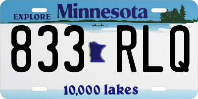 MN license plate 833RLQ