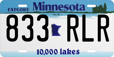 MN license plate 833RLR