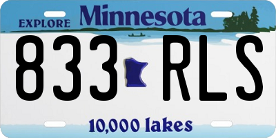 MN license plate 833RLS