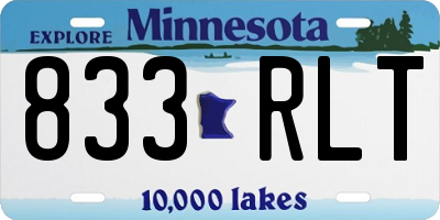 MN license plate 833RLT