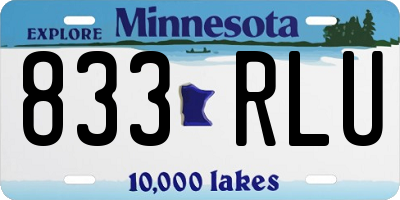 MN license plate 833RLU