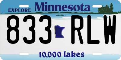 MN license plate 833RLW