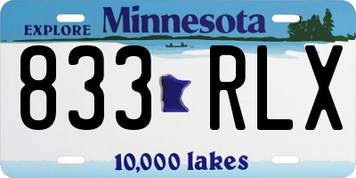 MN license plate 833RLX