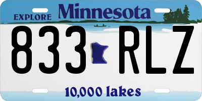 MN license plate 833RLZ