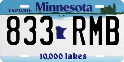 MN license plate 833RMB