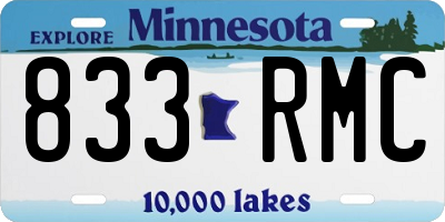 MN license plate 833RMC