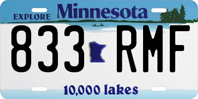 MN license plate 833RMF
