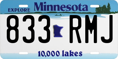 MN license plate 833RMJ