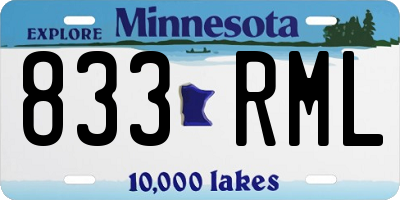 MN license plate 833RML