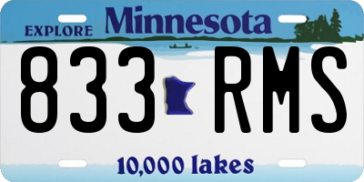 MN license plate 833RMS