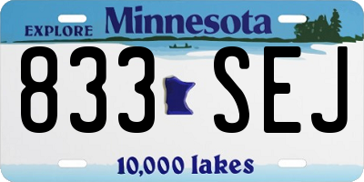 MN license plate 833SEJ