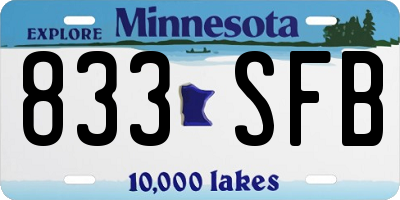 MN license plate 833SFB