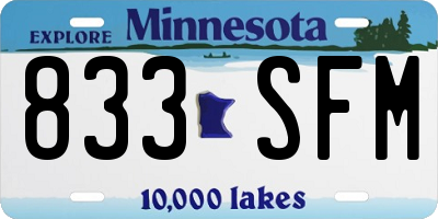 MN license plate 833SFM