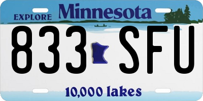 MN license plate 833SFU