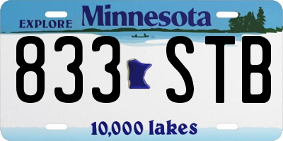MN license plate 833STB