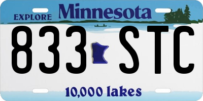 MN license plate 833STC