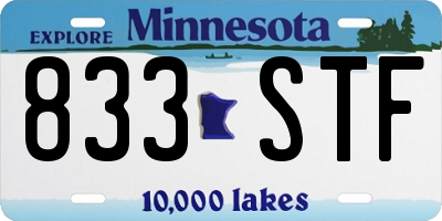 MN license plate 833STF