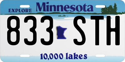 MN license plate 833STH