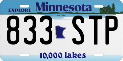 MN license plate 833STP