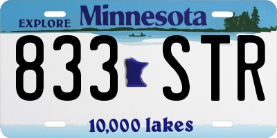 MN license plate 833STR