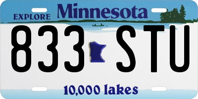 MN license plate 833STU