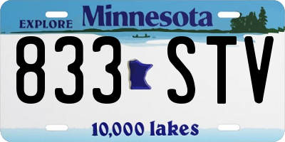 MN license plate 833STV