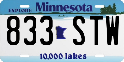 MN license plate 833STW