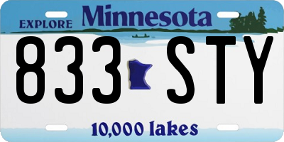 MN license plate 833STY