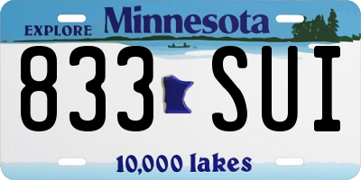 MN license plate 833SUI