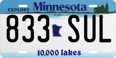 MN license plate 833SUL