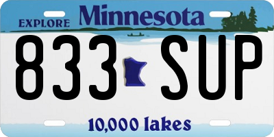 MN license plate 833SUP