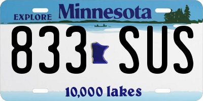 MN license plate 833SUS