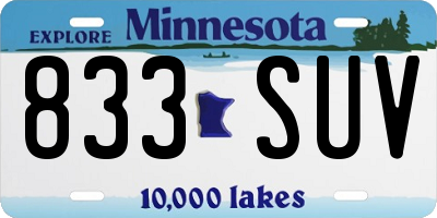 MN license plate 833SUV
