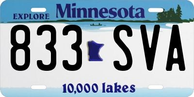 MN license plate 833SVA