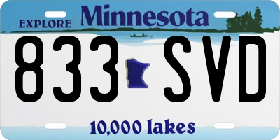 MN license plate 833SVD