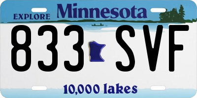 MN license plate 833SVF