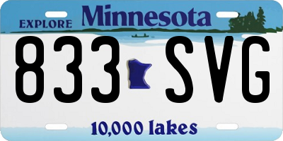 MN license plate 833SVG