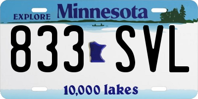 MN license plate 833SVL