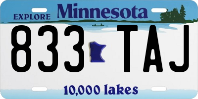 MN license plate 833TAJ