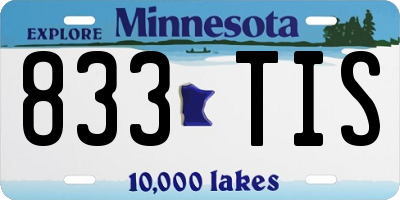 MN license plate 833TIS
