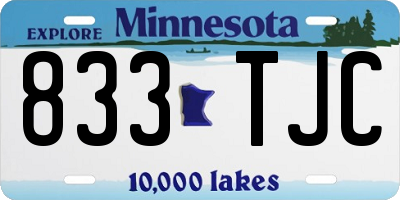 MN license plate 833TJC