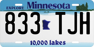 MN license plate 833TJH
