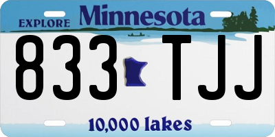 MN license plate 833TJJ